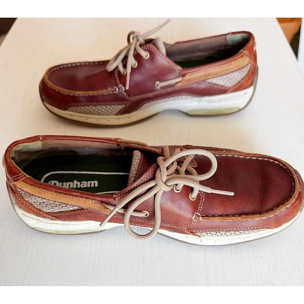 Dunham Genuine Leather Dark Brown Rollbar Shoes. Men's Size 8 2E
